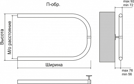 Эконом П-обр AISI 32х2 500х500 Полотенцесушитель  TERMINUS Энгельс - фото 3