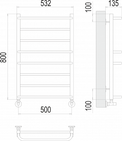 Евромикс П8 500х800 Полотенцесушитель  TERMINUS Энгельс - фото 3