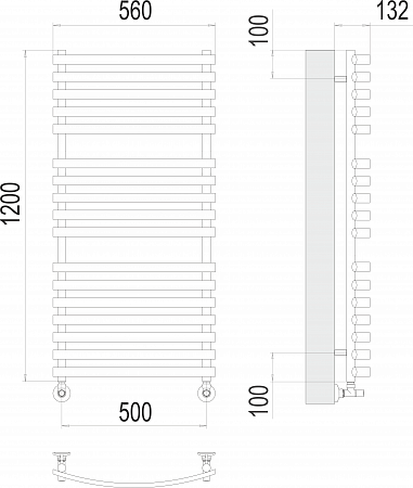 Капри П17 500х1200 Полотенцесушитель  TERMINUS Энгельс - фото 3