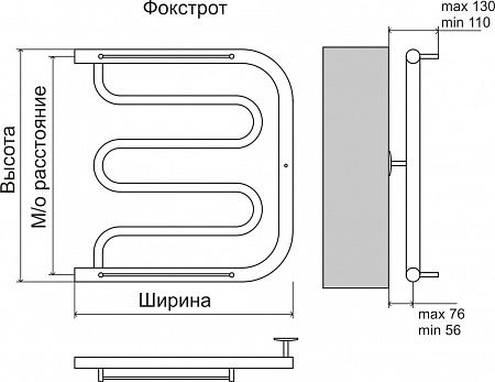 Фокстрот AISI 32х2 500х400 Полотенцесушитель  TERMINUS Энгельс - фото 4