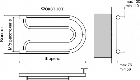 Фокстрот AISI 32х2 320х700 Полотенцесушитель  TERMINUS Энгельс - фото 3