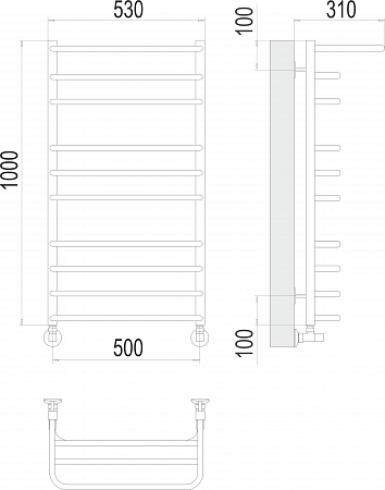 Арктур П10 500х1000 Полотенцесушитель  TERMINUS Энгельс - фото 3