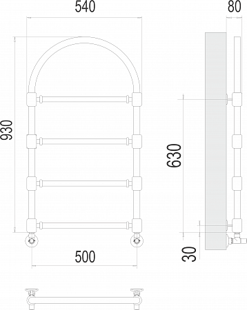 Версаль П4 500*930  Полотенцесушитель  TERMINUS Энгельс - фото 3