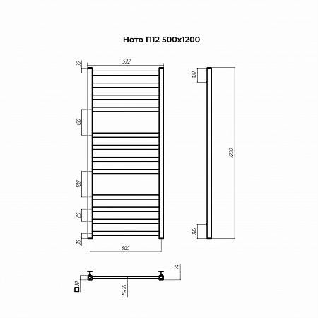 Ното П12 500х1200 Полотенцесушитель TERMINUS Энгельс - фото 3