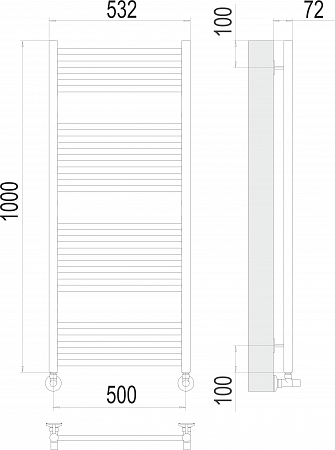 Аврора П20 500х1000 Полотенцесушитель  TERMINUS Энгельс - фото 3