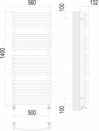 Капри П19 500х1400 Полотенцесушитель  TERMINUS Энгельс - фото 3