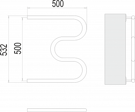 М-обр AISI 32х2 500х500 Полотенцесушитель  TERMINUS Энгельс - фото 3