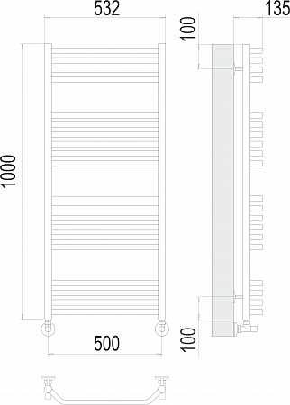 Виктория П20 500х1000 Полотенцесушитель  TERMINUS Энгельс - фото 3