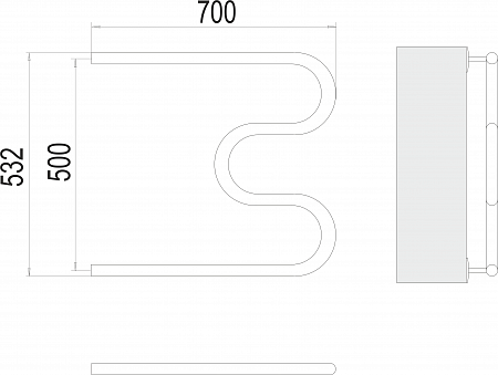 М-обр AISI 32х2 500х700 Полотенцесушитель  TERMINUS Энгельс - фото 3