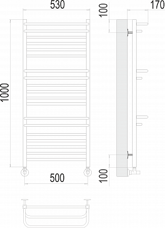 Орион П18 500х1000 Полотенцесушитель  TERMINUS Энгельс - фото 3