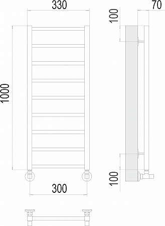 Контур П9 300х1000 Полотенцесушитель  TERMINUS Энгельс - фото 3