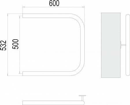 П-обр AISI 32х2 500х600 Полотенцесушитель  TERMINUS Энгельс - фото 3