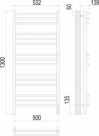 Прато П15 500х1300 электро (sensor quick touch) Полотенцесушитель  TERMINUS Энгельс - фото 3