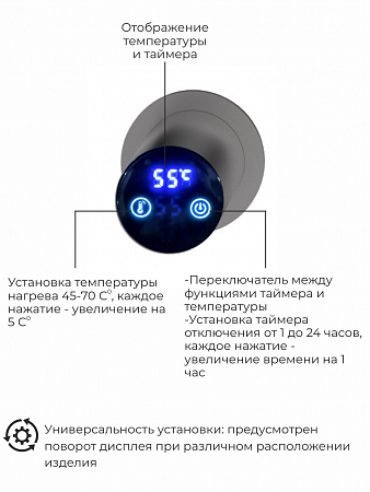 Рондо П2 350х760 электро Полотенцесушитель TERMINUS Оружейная сталь Энгельс - фото 5