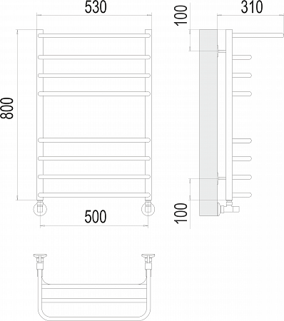 Арктур П8 500х800 Полотенцесушитель  TERMINUS Энгельс - фото 3