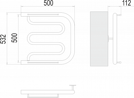 Фокстрот БШ 500х500 Полотенцесушитель  TERMINUS Энгельс - фото 3