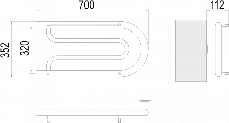 Фокстрот БШ 320х700 Полотенцесушитель  TERMINUS Энгельс - фото 3