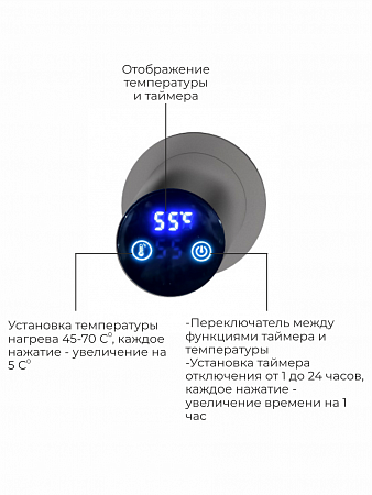 Аккорд П5 500х800 электро Полотенцесушитель TERMINUS Оружейная сталь Энгельс - фото 4
