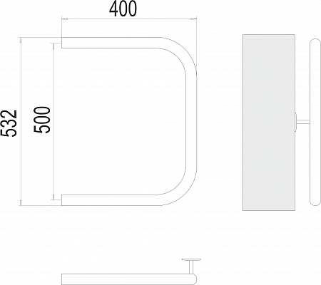 П-обр AISI 32х2 500х400 Полотенцесушитель  TERMINUS Энгельс - фото 3
